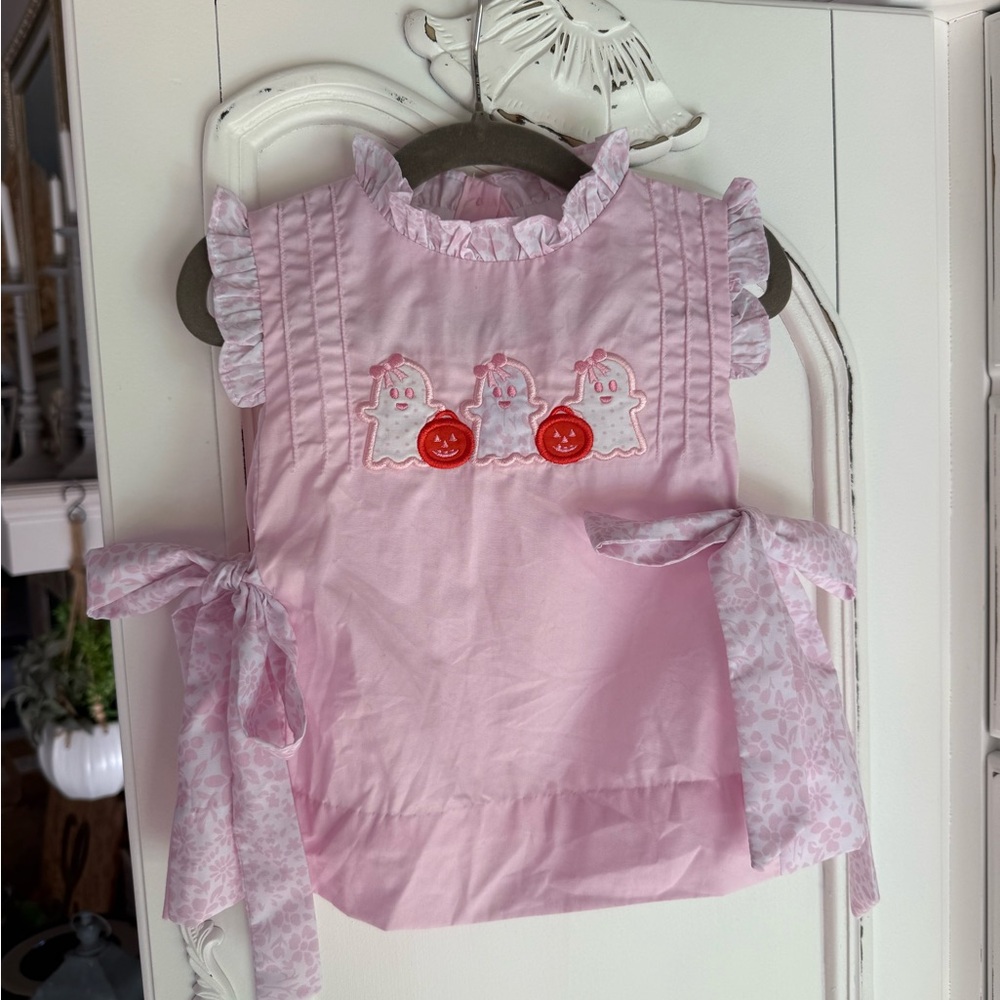 Pink Bloomer Set with Ghost Embroidery Halloween and Pumpkins